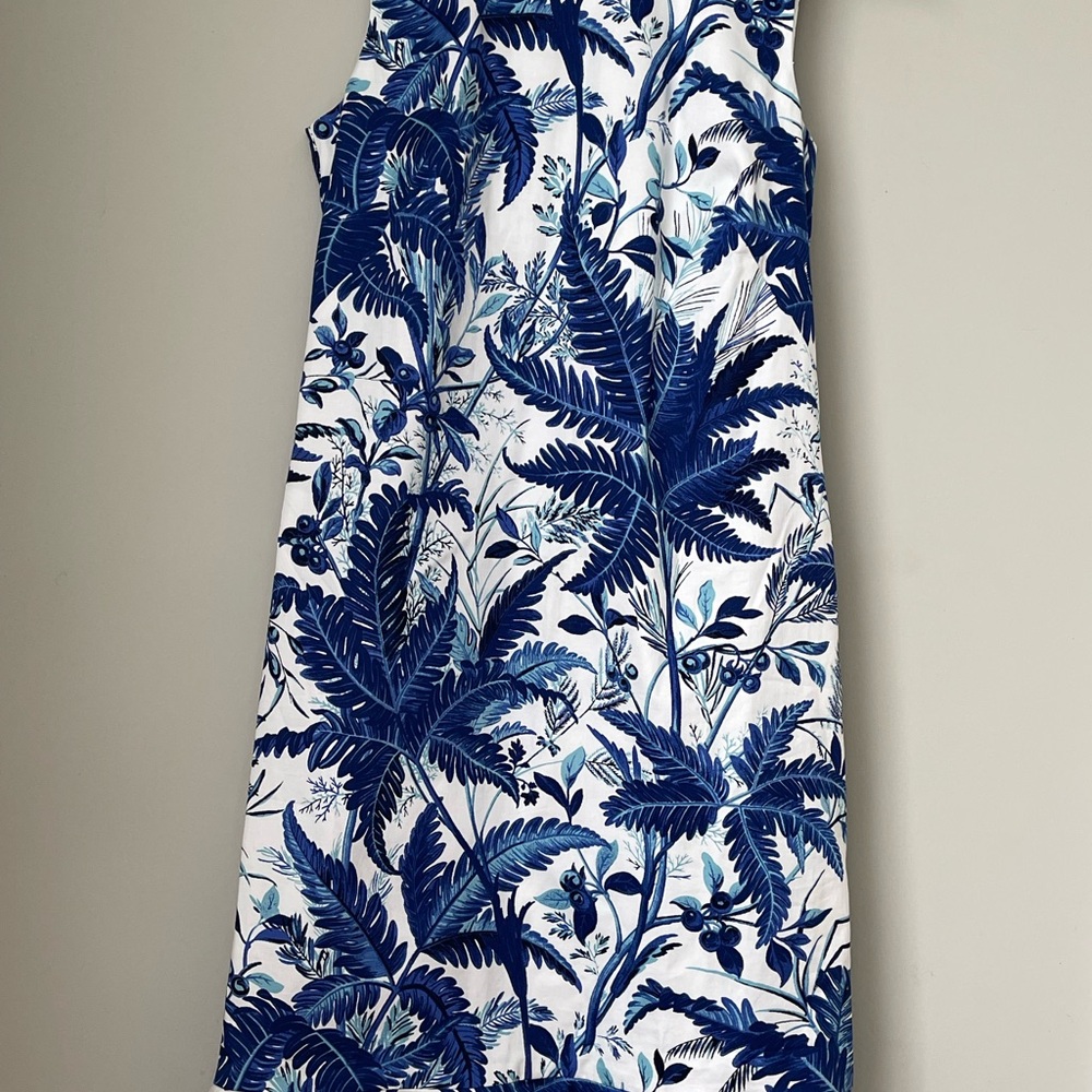 Talbots Shift Dress Blue and White Fully Lined Size 2